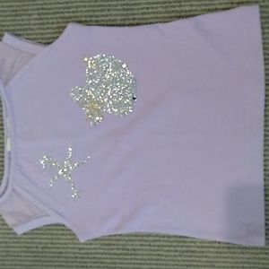 Versace little girls light purple tank top with seashell gem detail